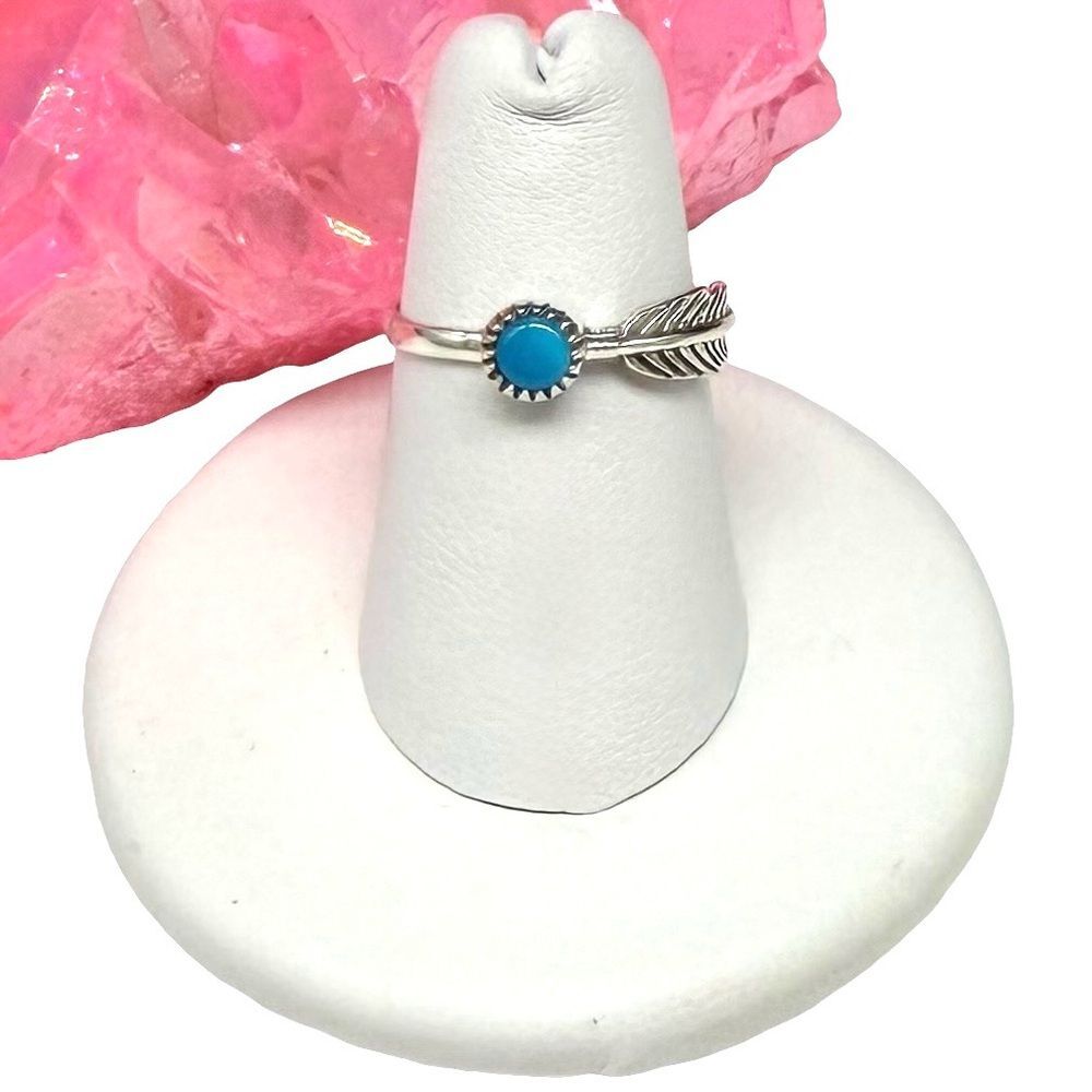 Sleeping Beauty Turquoise Ring Size 7 Solid 925 Sterling Silver Dainty
